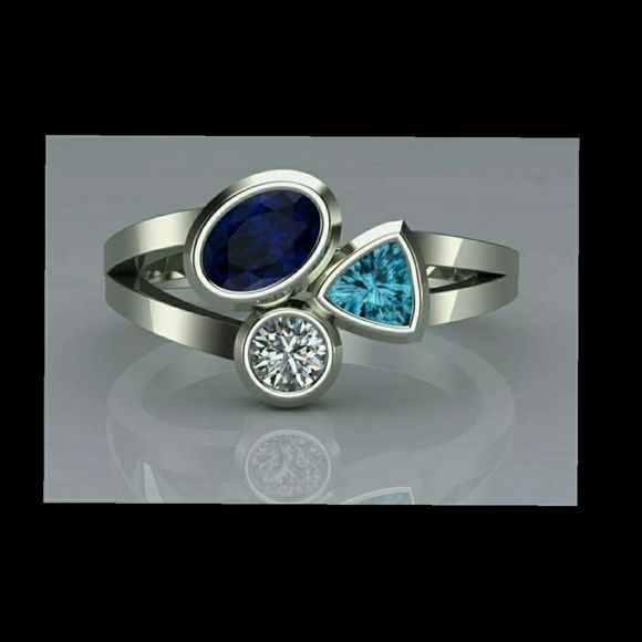 Jewelry - FINAL PRICE DROP Blue Sapphire .925 Silver Ring